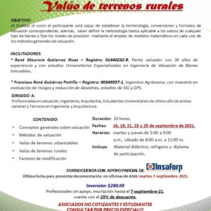 202109 Valúo de terrenos rurales – modalidad presencial